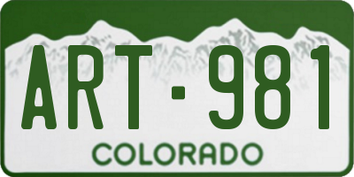 CO license plate ART981