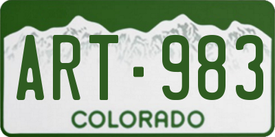 CO license plate ART983