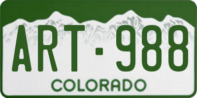 CO license plate ART988