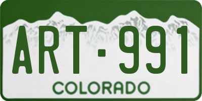 CO license plate ART991