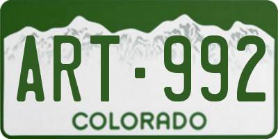 CO license plate ART992