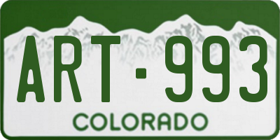 CO license plate ART993