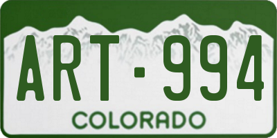 CO license plate ART994