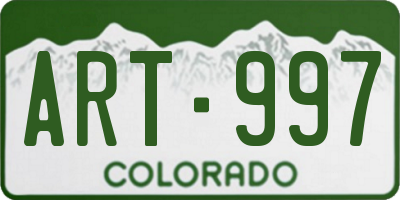 CO license plate ART997