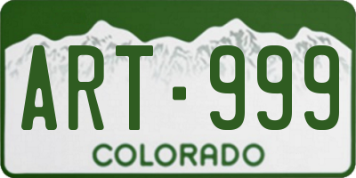 CO license plate ART999