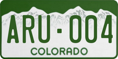 CO license plate ARU004