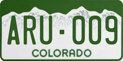 CO license plate ARU009