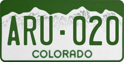 CO license plate ARU020