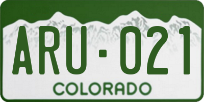 CO license plate ARU021