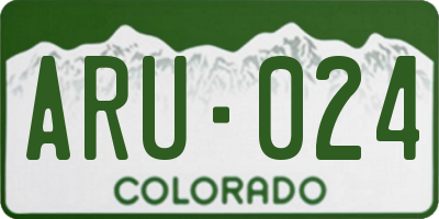 CO license plate ARU024
