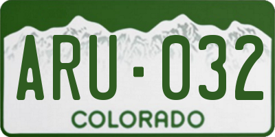 CO license plate ARU032