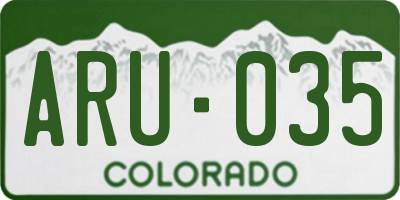 CO license plate ARU035