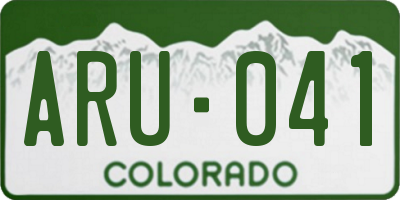 CO license plate ARU041