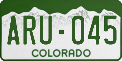 CO license plate ARU045