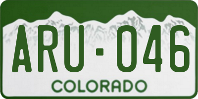 CO license plate ARU046