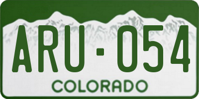 CO license plate ARU054