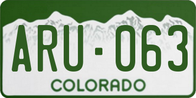 CO license plate ARU063