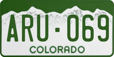 CO license plate ARU069