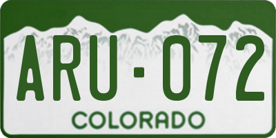 CO license plate ARU072