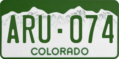 CO license plate ARU074