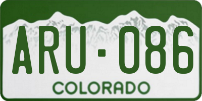 CO license plate ARU086