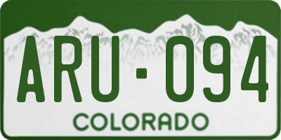 CO license plate ARU094