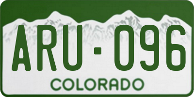 CO license plate ARU096