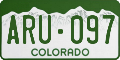 CO license plate ARU097