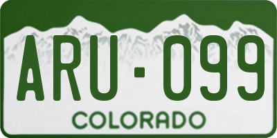 CO license plate ARU099