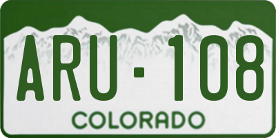 CO license plate ARU108