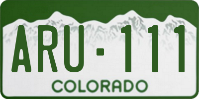 CO license plate ARU111
