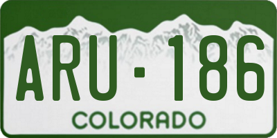 CO license plate ARU186