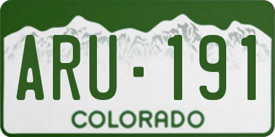 CO license plate ARU191