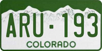 CO license plate ARU193