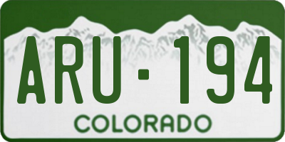 CO license plate ARU194