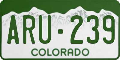 CO license plate ARU239