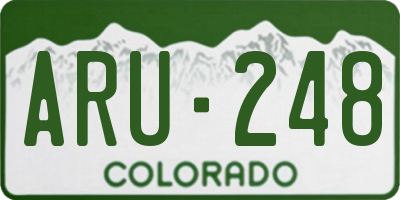 CO license plate ARU248