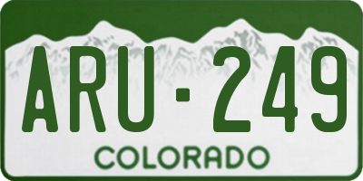 CO license plate ARU249