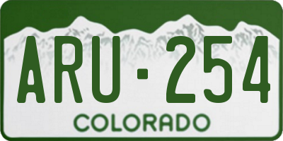 CO license plate ARU254