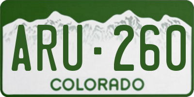 CO license plate ARU260