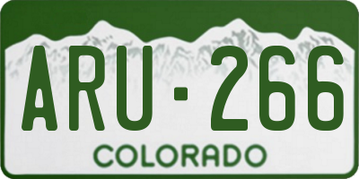 CO license plate ARU266