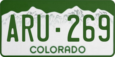CO license plate ARU269