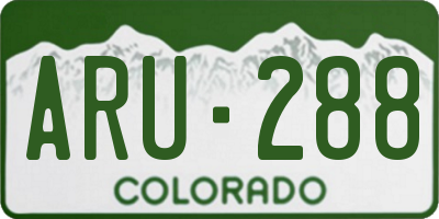CO license plate ARU288