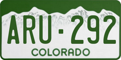 CO license plate ARU292