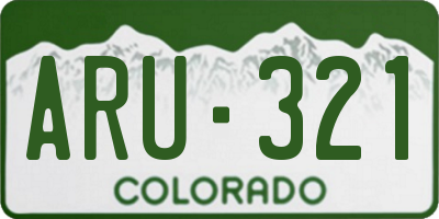 CO license plate ARU321