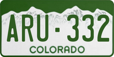 CO license plate ARU332