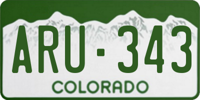 CO license plate ARU343
