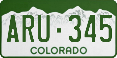 CO license plate ARU345