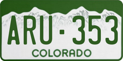 CO license plate ARU353