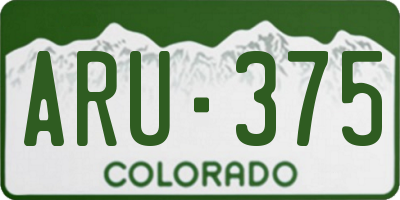 CO license plate ARU375